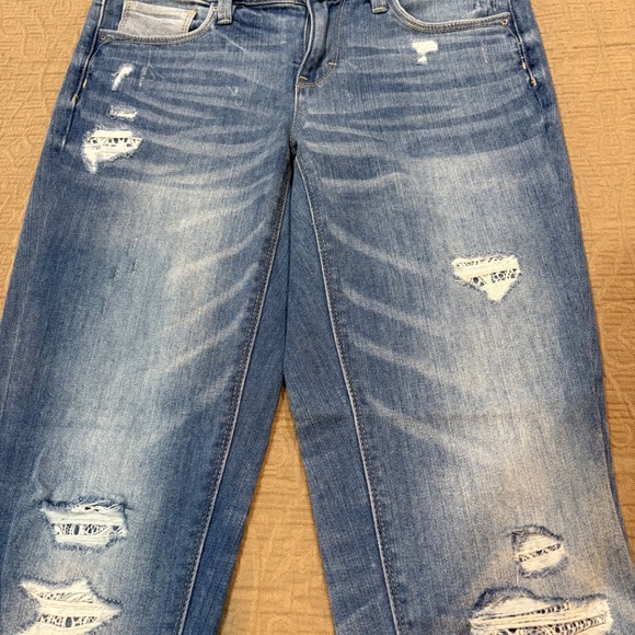 WHBM Jeans Womens 2 Blue The Girlfriend Distressed Light Wash Stretch Denim - Picture 3 of 9